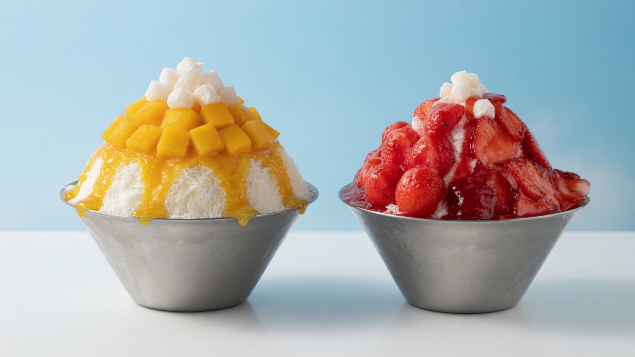 Sweet Snow mango and strawberry milk bingsoo